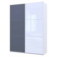Шафа-купе двохдверна Doros G-Caiser 180х60х240 см Білий/Графіт/1 Скло (DRS-011019)