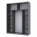Шафа-купе двохдверна Doros G-Caiser 180х60х240 см Графіт/Дуб евок/1 Дзеркало (DRS-011227)