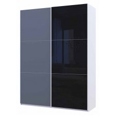 Шафа-купе двохдверна Doros G-Caiser 180х60х240 см Білий/Графіт/1 Чорне скло (DRS-011020)