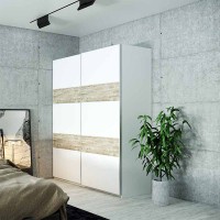 Шафа-купе двохдверна Doros L-Caiser 180х60х213 см Білий/Дуб клондайк (DRS-011043)