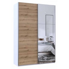 Шафа-купе двохдверна Doros G-Caiser 160х60х240 см Білий/Дуб евок/1 Дзеркало (DRS-011021)