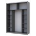 Шафа-купе двохдверна Doros G-Caiser 180х60х240 см Графіт/1 Біле Скло (DRS-011036)