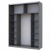 Шафа-купе двохдверна Doros G-Caiser 180х60х240 см Графіт/Дуб евок/1 Чорне скло (DRS-011228)