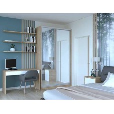 Шкаф-купе двухдверный Doros Сити 24 140х60х240 см Дуб сонома/2 Зеркала (DRS-011051)