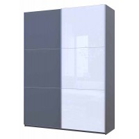 Шафа-купе двохдверна Doros G-Caiser 180х60х240 см Графіт/1 Біле Скло (DRS-011036)