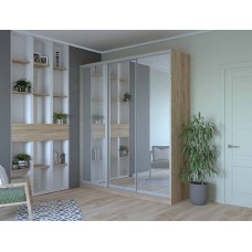 Шкаф-купе трехдверный Doros Сити 24 208х60х240 см Дуб сонома/3 Зеркала (DRS-011056)