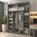 Шафа-купе двохдверна Doros G-Caiser 180х60х240 см Графіт/Дуб евок/1 Чорне скло (DRS-011228)
