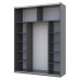 Шафа-купе двохдверна Doros G-Caiser 180х60х240 см Графіт/2 Дзеркала (DRS-011029)