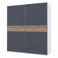 Шафа-купе двохдверна Doros G-Caiser 220х60х240 см Білий/Графіт/Дуб евок (DRS-011225)