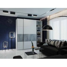 Шафа-купе двохдверна Doros G-Caiser 220х60х240 см Білий/Бетон (DRS-011006)