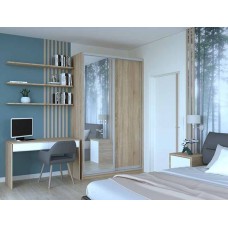 Шкаф-купе двухдверный Doros Сити 24 140х60х240 см Дуб сонома/1 Зеркало (DRS-011048)