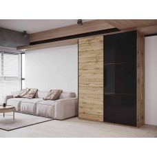 Шафа-купе двохдверна Doros G-Caiser 180х60х240 см Тахо/1 Чорне скло (DRS-011234)