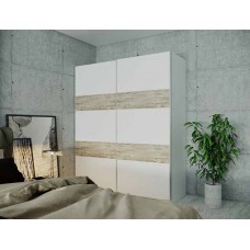 Шкаф-купе двухдверный Doros L-Caiser с блоком ящиков и полками 180х60х213 см Белый/Дуб клондайк (DRS-011044)