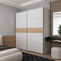 Шафа-купе двохдверна Doros G-Caiser 220х60х240 см Білий/Дуб евок (DRS-011223)