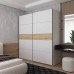 Шафа-купе двохдверна Doros G-Caiser 220х60х240 см Білий/Дуб евок (DRS-011223)