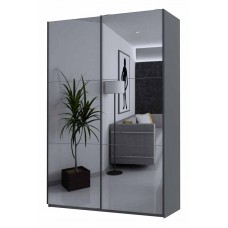 Шафа-купе двохдверна Doros G-Caiser 160х60х240 см Графіт/2 Дзеркала (DRS-011028)