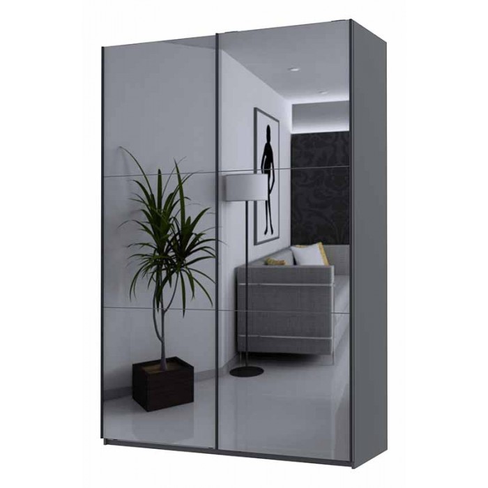 Шафа-купе двохдверна Doros G-Caiser 160х60х240 см Графіт/2 Дзеркала (DRS-011028)