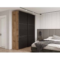 Шафа-купе двохдверна Doros G-Caiser 180х60х240 см Тахо/2 Чорних скла (DRS-011042)