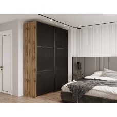 Шафа-купе двохдверна Doros G-Caiser 180х60х240 см Тахо/2 Чорних скла (DRS-011042)