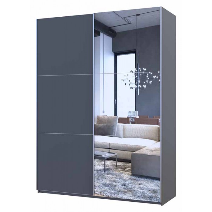 Шафа-купе двохдверна Doros G-Caiser 160х60х240 см Графіт/1 Дзеркало (DRS-011032)