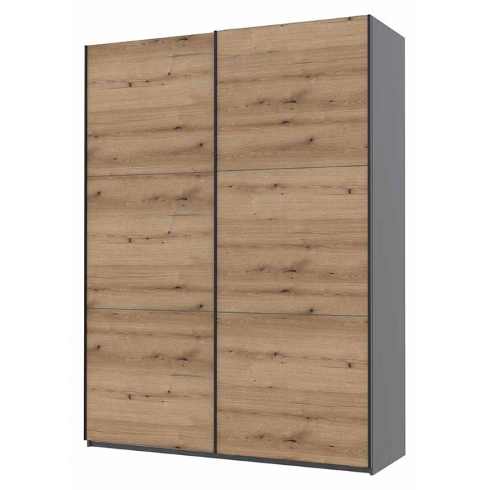 Шафа-купе двохдверна Doros G-Caiser 180х60х240 см Графіт/Дуб евок (DRS-011229)