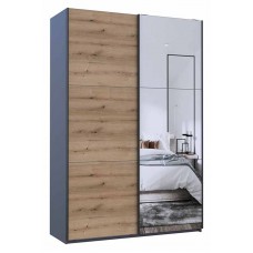 Шафа-купе двохдверна Doros G-Caiser 160х60х240 см Графіт/Дуб евок/1 Дзеркало (DRS-011038)