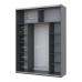 Шафа-купе двохдверна Doros G-Caiser 180х60х240 см Графіт/1 Біле Скло (DRS-011036)
