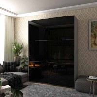 Шафа-купе двохдверна Doros G-Caiser 180х60х240 см Графіт/2 Чорних скла (DRS-011030)