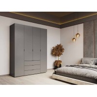 Шафа розпашна для одягу Doros Гелар 155х49,5х203,4 см Графіт (DRS-011109)