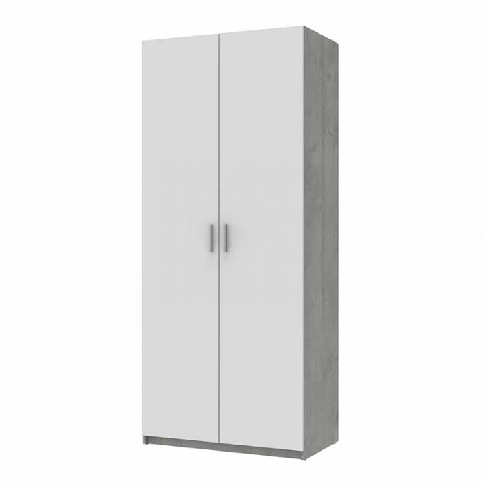 Шафа розпашна для одягу Doros Кен 90х52х210 см Білий/Бетон (DRS-011187)