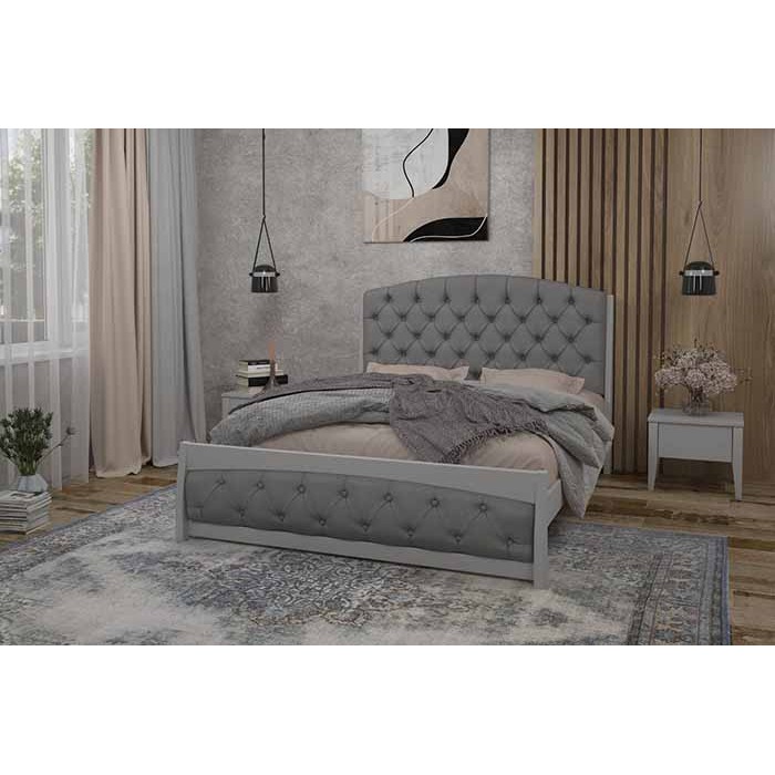 Полуторне ліжко iSmart Мехіко Світло-сірий (RAL 7040) + Аляска 08 120х190 см (DMBG-1321)