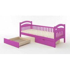 Дитяче ліжко iSmart Жасмін Літл Фуксія (S2060R30B) 80х200 см із заднім бортиком та ящиками (DMBG-2481)