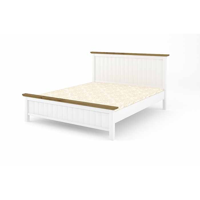 Двуспальная кровать iSmart Вирджиния Белый (RAL9003) + Орех светлый 160х200 см (DMBG-1619)