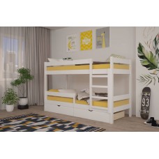 Двоярусне дитяче ліжко iSmart Атланта Міні Білий (RAL9003) 80х190 см з ящиками (DMBG-2442)