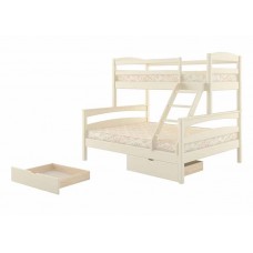 Двухъярусная детская кровать iSmart Чикаго Айвори 120-70х200 см с ящиками (DMBG-2230)