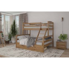 Двухъярусная детская кровать iSmart Чикаго Орех светлый 120-70х190 см с ящиками (DMBG-2235)