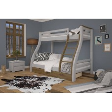 Двоярусне дитяче ліжко iSmart Аляска Світло-сірий (RAL 7040) + Горіх світлий 120-80х200 см з ящиками (DMBG-2270)