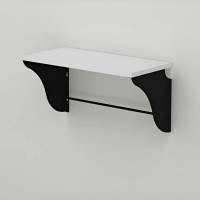 Полиця настінна Ferrum-decor Комфі 260x600x240 метал Чорний ДСП Білий 16 мм (FRD-102737)