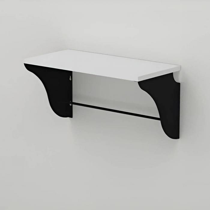 Полиця настінна Ferrum-decor Комфі 260x600x240 метал Чорний ДСП Білий 16 мм (FRD-102737)