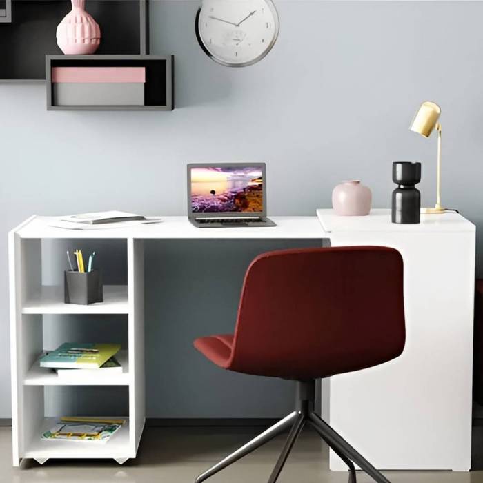 Стол-тумба трансформер Смарт 1/1 Ferrum-decor 750x1450x500 ДСП Белый 16 мм (FRD-105067)