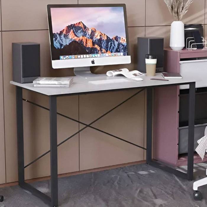 Стіл письмовий Дейв Ferrum-decor 750x1000x600 Чорний метал ДСП Бетон 32 мм (FRD-106437)