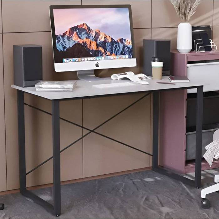 Стіл письмовий Дейв Ferrum-decor 750x1400x700 Чорний метал ДСП Бетон 32 мм (FRD-106467)