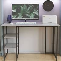 Письменный стол Кевин Ferrum-decor 75x120x70 Черный металл ДСП Бетон 16 мм (FRD-106567)