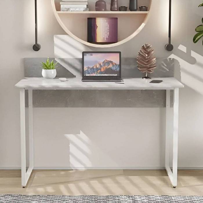 Стіл письмовий Скай Ferrum-decor 75x140x60 Білий метал ДСП Бетон 32 мм (FRD-106667)
