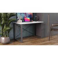 Письмовий стіл Ferrum-decor Драйв 750x1000x700 Сірий метал ДСП Білий 16 мм (FRD-103157)