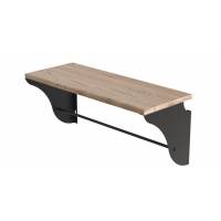 Полиця настінна Ferrum-decor Комфі 260x500x240 метал Чорний ДСП Артізан 16 мм (FRD-102717)
