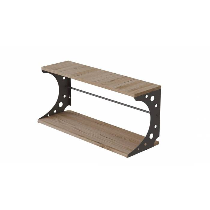 Полиця настінна Ferrum-decor Букін 330x500x240 метал Сірий ДСП Артізан 16 мм (FRD-102857)
