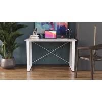 Письмовий стіл Ferrum-decor Драйв 750x1000x600 Білий метал ДСП Бетон 16 мм (FRD-103107)