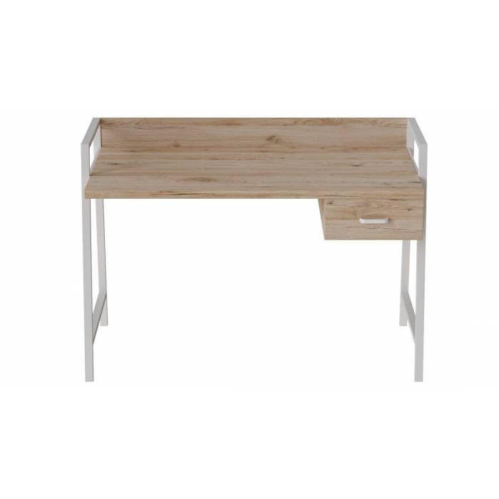 Письмовий стіл Ferrum-decor Комфорт 750x1000x600 Білий метал ДСП Дуб Артизан 32 мм (FRD-103437)