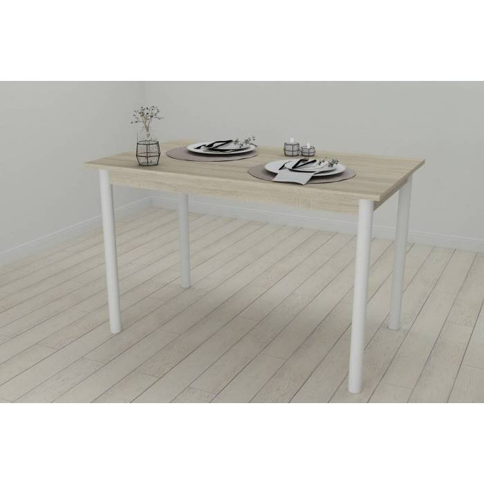 Стіл кухонний Ferrum-decor Беніта 75x120x60 Білий ДСП Сонома 16мм (FRD-106267)